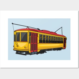 Mata trolley cartoon illustration Posters and Art